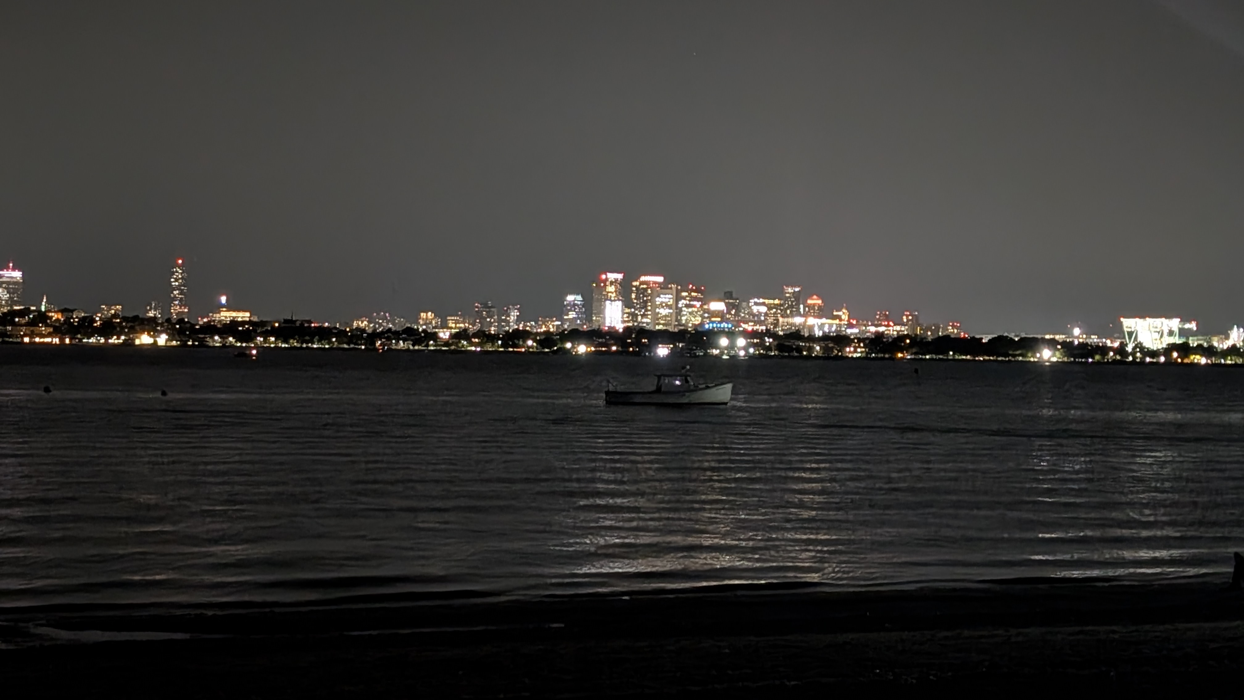The coastline at night